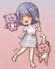 Full body chibi illustration